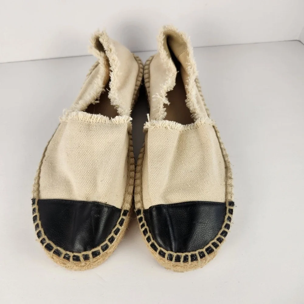 Aldo Canvas Women's Casual Comfy Flat Espadrilles Beige/Black Size 9